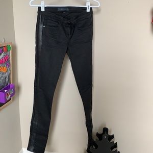 Juicy couture skinny jeans with leather inset